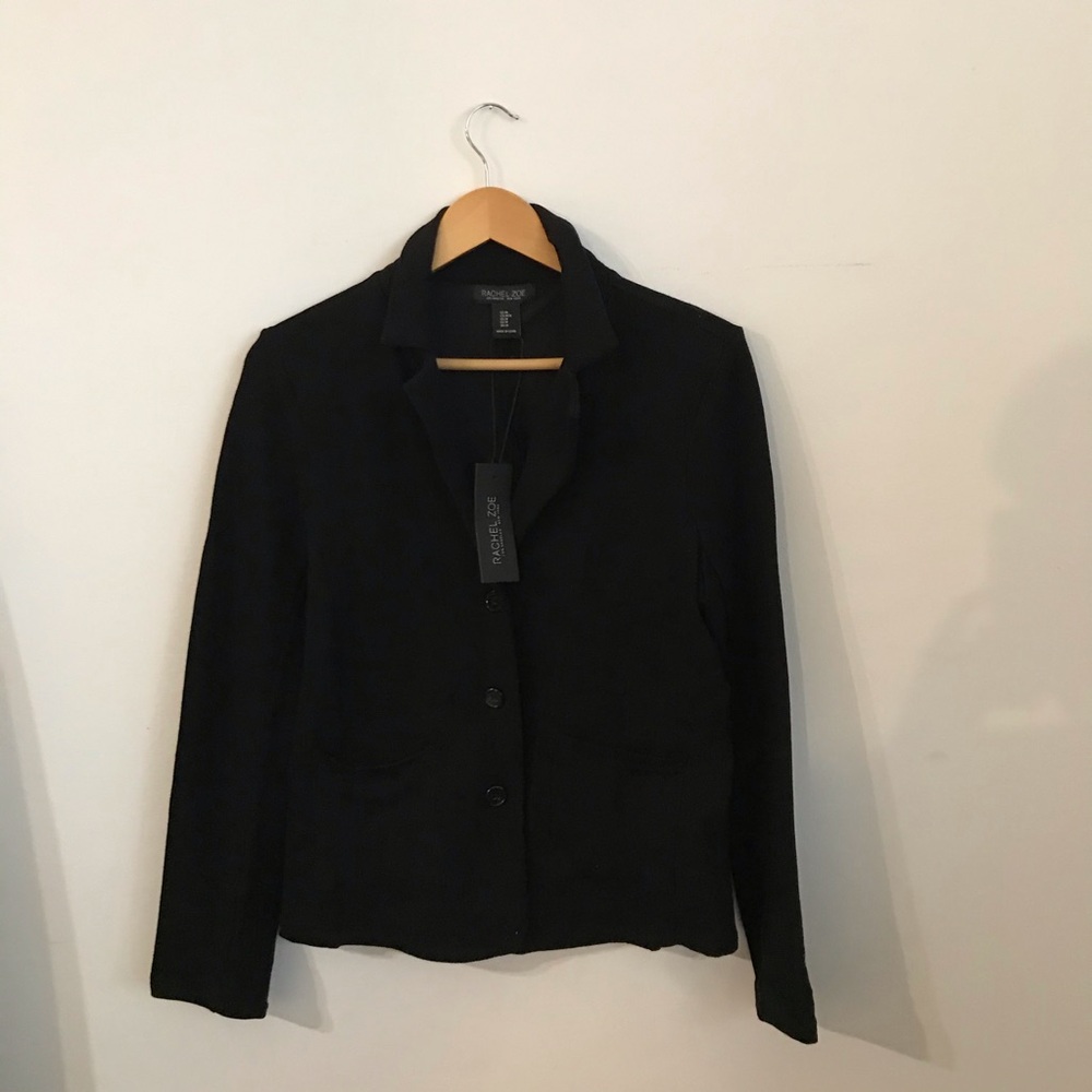 Rachel Zoe Black Soft Button Blazer